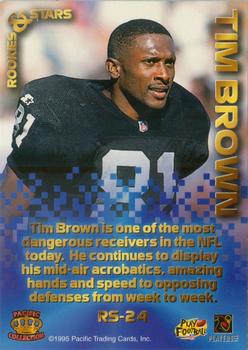 1995 Pacific Triple Folder - Rookies and Stars Raspberry #RS-24 Tim Brown Back