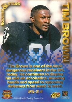 1995 Pacific Triple Folder - Rookies and Stars Silver #RS-24 Tim Brown Back