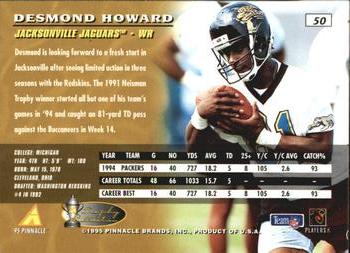 1995 Pinnacle - Trophy Collection #50 Desmond Howard Back