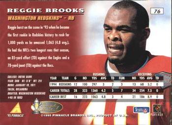 1995 Pinnacle - Trophy Collection #76 Reggie Brooks Back