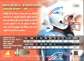 1995 Pinnacle - Trophy Collection #184 Michael Timpson Back