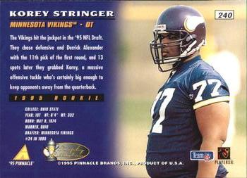 1995 Pinnacle - Trophy Collection #240 Korey Stringer Back