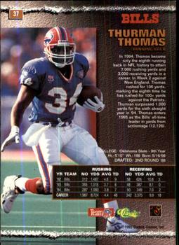 1995 Pro Line - Printer's Proofs Silver #37 Thurman Thomas Back