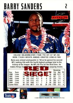 1995 Score - Red Siege #2 Barry Sanders Back