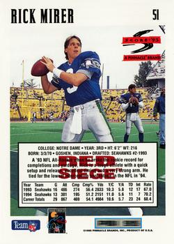 1995 Score - Red Siege #51 Rick Mirer Back