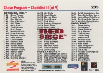 1995 Score - Red Siege #235 Chase Program Checklist Back