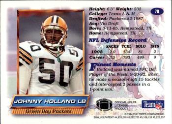 1994 Finest #70 Johnny Holland Back