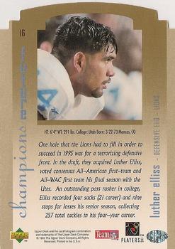 1995 SP Championship - Die Cuts #16 Luther Elliss Back