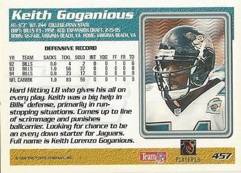 1995 Topps - Jacksonville Jaguars #457 Keith Goganious Back