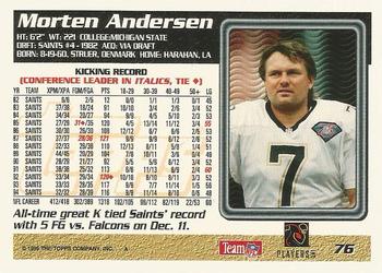 1995 Topps - Carolina Panthers #76 Morten Andersen Back