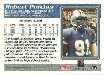 1995 Topps - Carolina Panthers #151 Robert Porcher Back