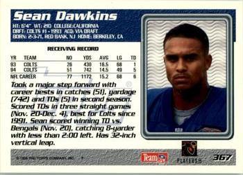 1995 Topps - Carolina Panthers #367 Sean Dawkins Back
