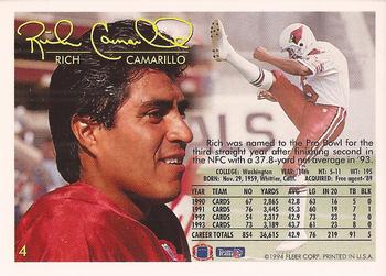 1994 Fleer #4 Rich Camarillo Back