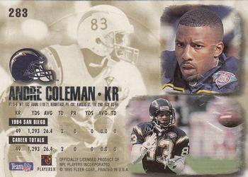 1995 Ultra - Gold Medallion #283 Andre Coleman Back
