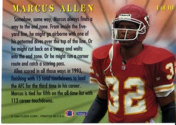 1994 Fleer - League Leaders #1 Marcus Allen Back