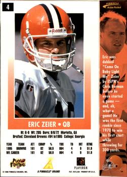 1996 Action Packed - Artist's Proofs #4 Eric Zeier Back