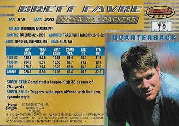 1996 Bowman's Best - Atomic Refractors #70 Brett Favre Back