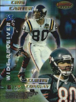 1996 Bowman's Best - Mirror Images Atomic Refractors #8 Cris Carter / Curtis Conway / Carl Pickens / Keyshawn Johnson Front