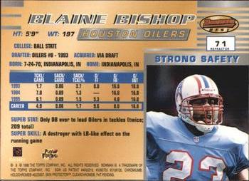 1996 Bowman's Best - Refractors #71 Blaine Bishop Back