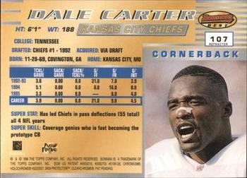 1996 Bowman's Best - Refractors #107 Dale Carter Back