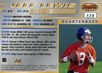 1996 Bowman's Best - Refractors #172 Jeff Lewis Back