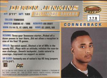 1996 Bowman's Best - Refractors #179 DeRon Jenkins Back