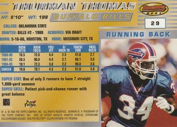 1996 Bowman's Best - Super Bowl XXXI #29 Thurman Thomas Back