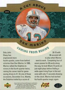1996 Collector's Choice - Dan Marino: A Cut Above #CA10 Dan Marino Back