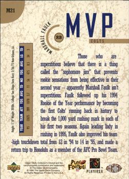 1996 Collector's Choice - MVPs Gold #M21 Marshall Faulk Back