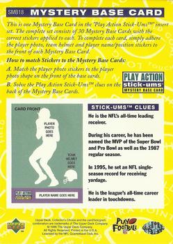 1996 Collector's Choice Update - Play Action Stick-Ums Mystery Bases #SMB18 Jerry Rice Back