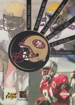 1996 Collector's Edge - Draft Day Exchange #27 Terrell Owens Back