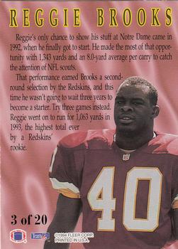 1994 Fleer - Rookie Sensations #3 Reggie Brooks Back