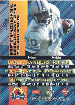 1996 Collector's Edge Advantage - Perfect Play Foils #4 Barry Sanders Back