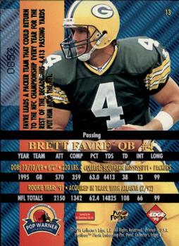 1996 Collector's Edge Advantage - Perfect Play Foils #13 Brett Favre Back