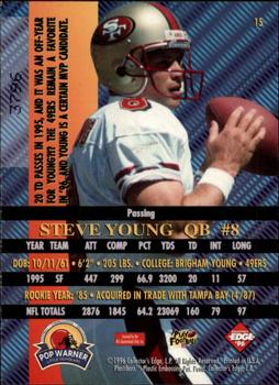 1996 Collector's Edge Advantage - Perfect Play Foils #15 Steve Young Back