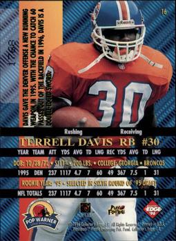 1996 Collector's Edge Advantage - Perfect Play Foils #16 Terrell Davis Back