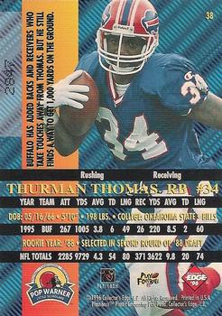 1996 Collector's Edge Advantage - Perfect Play Foils #38 Thurman Thomas Back