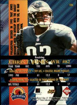 1996 Collector's Edge Advantage - Perfect Play Foils #106 Chris T. Jones Back