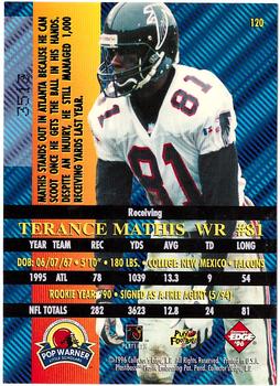 1996 Collector's Edge Advantage - Perfect Play Foils #120 Terance Mathis Back