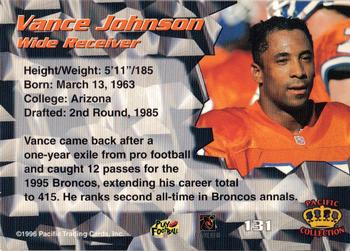 1996 Pacific - Silver #131 Vance Johnson Back