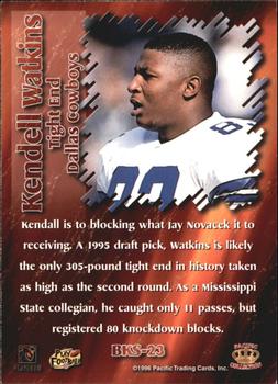 1996 Pacific Dynagon - Best Kept Secrets #BKS-23 Kendell Watkins Back