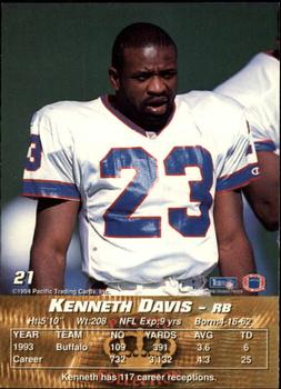 1994 Pacific #21 Kenneth Davis Back