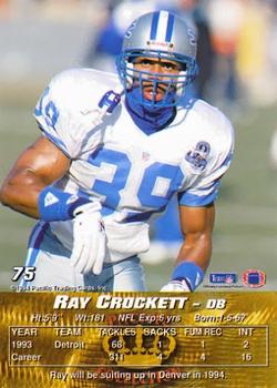 1994 Pacific #75 Ray Crockett Back