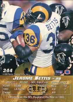 1994 Pacific #344 Jerome Bettis Back