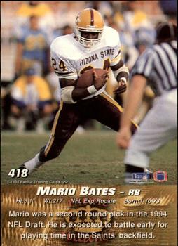 1994 Pacific #418 Mario Bates Back