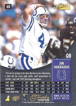 1996 Pinnacle - Trophy Collection #68 Jim Harbaugh Back