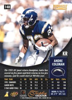 1996 Pinnacle - Trophy Collection #148 Andre Coleman Back