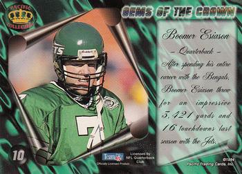 1994 Pacific - Gems of the Crown #10 Boomer Esiason Back