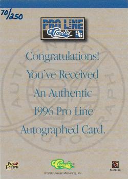 1996 Pro Line - Autographs Gold #NNO John Friesz Back