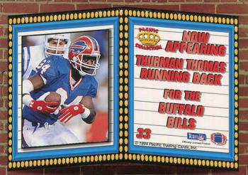 1994 Pacific - Marquee Prisms #33 Thurman Thomas Back